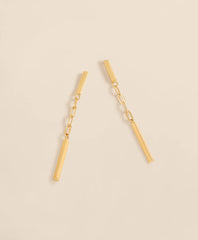 14k Gold Paperclip Drop Earrings