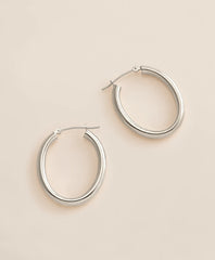 14k White Gold Small Hoop Earrings
