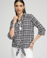 Chico's Clothing No Iron™ Plaid Tie-Front Top