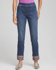 Chico's Clothing Embellished Pull-On Slim Ankle Jeggings