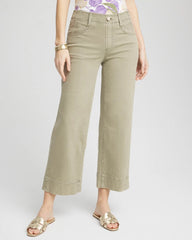 Chico's Clothing Pull-On Wide-Leg Cropped Jeans