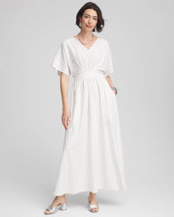 Chico's Clothing Metallic Striped Maxi Dress