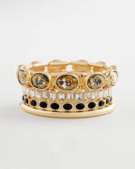 Chico's Jewelry Large Faceted Gem Stretch Bracelet
