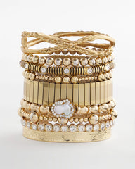 Chico's Jewelry Goldtone Stretch Watchband Bracelet