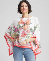 Chico's Accessories Wildflower Crepe Boatneck Poncho