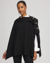 Chico's Accessories Embellished Bow Poncho