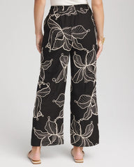 Chico's Petites Petite Embroidered Wide-Leg Cropped Pants