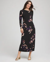 Chico's Petites Petite Floral Boatneck Column Maxi Dress