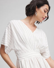 Chico's Petites Metallic Striped Maxi Dress
