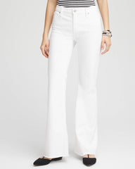 Chico's Petites Petite Girlfriend No Stain Frayed Flared Jeans