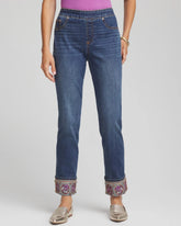 Chico's Petites Petite Embellished Pull-On Slim Ankle Jeggings