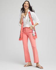 Chico's Petites Petite Girlfriend Fray Hem Kick Flare Jeans