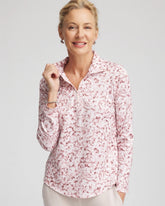 Chico's Collections Zenergy® UPF Printed Zip-Front Pullover