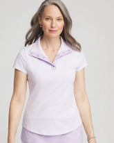 Chico's Collections Zenergy® Striped UPF Short-Sleeve Top