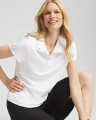 Chico's Collections Zenergy® UPF Mockneck Short-Sleeve Top