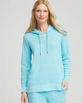 Chico's Collections Zenergy® Crochet Knit Hooded Pullover Top