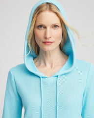 Chico's Collections Zenergy® Crochet Knit Hooded Pullover Top