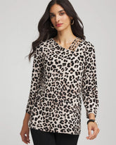 Chico's Collections Travelers™ Animal-Print Lattice Top