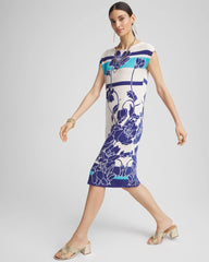 Chico's Collections Travelers™ Wildflower Cap-Sleeved Column Dress