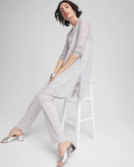 Chico's Collections Travelers™ Zebra-Motif Metallic Cardigan