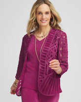 Chico's Collections Travelers™ Collection Embroidered Lace Cutwork Jacket