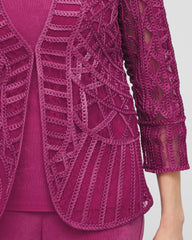 Chico's Collections Travelers™ Collection Embroidered Lace Cutwork Jacket