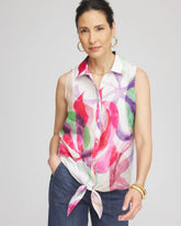Chico's Collections No Iron™ Bloom Linen Tie-Front Shirt