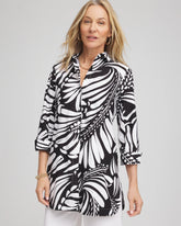 Chico's Collections No Iron™ Printed Palms Button Down Tunic