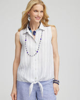 Chico's Collections No Iron™ Linen Tie-Front Sleeveless Shirt