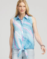Chico's Collections No Iron™ Linen Tie-Front Sleeveless Shirt