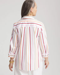 Chico's Collections No Iron™ Striped Stretch-Sateen Shirt