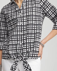 Chico's Collections No Iron™ Plaid Tie-Front Top