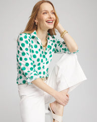 Chico's Collections No Iron™ Polka-Dot Sateen Shirt
