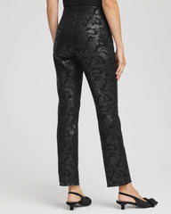 Chico's Collections Juliet Black Foiled Slim Ankle Pants