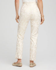 Chico's Collections Juliet Golden Foiled Slim Ankle Pants