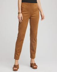 Chico's Collections Faux Suede Juliet Slim Ankle Pants