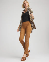Chico's Collections Faux Suede Juliet Slim Ankle Pants