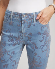 Chico's Collections Girlfriend Slim Ankle Flocked Jeans