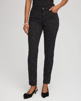 Chico's Collections Stone Embellished Girlfriend Slim Ankle Jeans