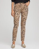 Chico's Collections Leopard Girlfriend Slim Ankle Jeans