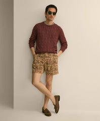 7" Cotton Paisley Print Shorts