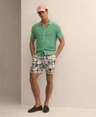 7" Cotton Patchwork Madras Shorts