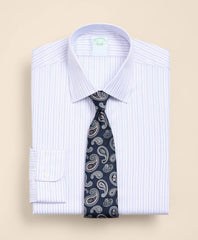 Brooks Brothers Explorer Collection Non-Iron Twill Ainsley Collar, Triple Stripe Dress Shirt