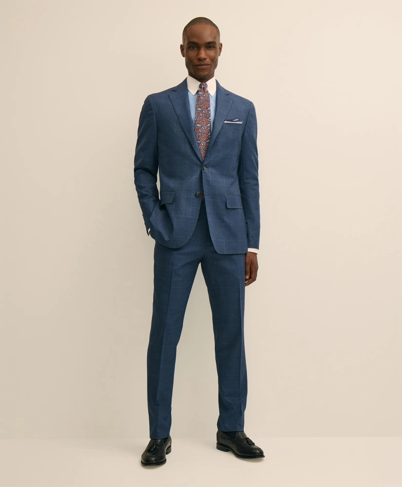 Brooks Brothers Explorer Collection Slim Fit Wool Overcheck Suit Pants