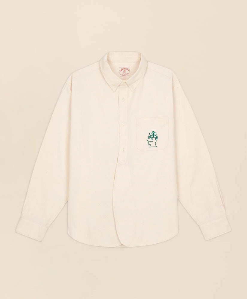 Brooks Brothers x Brain Dead Cotton Embroidered Oxford Button-Down Collar, Sport Shirt