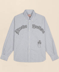 Brooks Brothers x Brain Dead Cotton Embroidered Oxford Button-Down Collar, Striped Sport Shirt