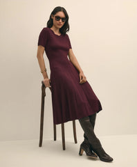 Cable-Knit Fit-and-Flare Sweater Dress