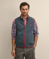 Cotton-Blend Diamond-Quilted Full-Zip Vest