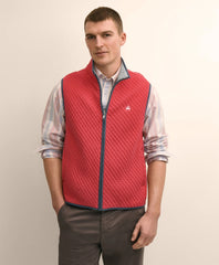 Cotton-Blend Diamond-Quilted Full-Zip Vest