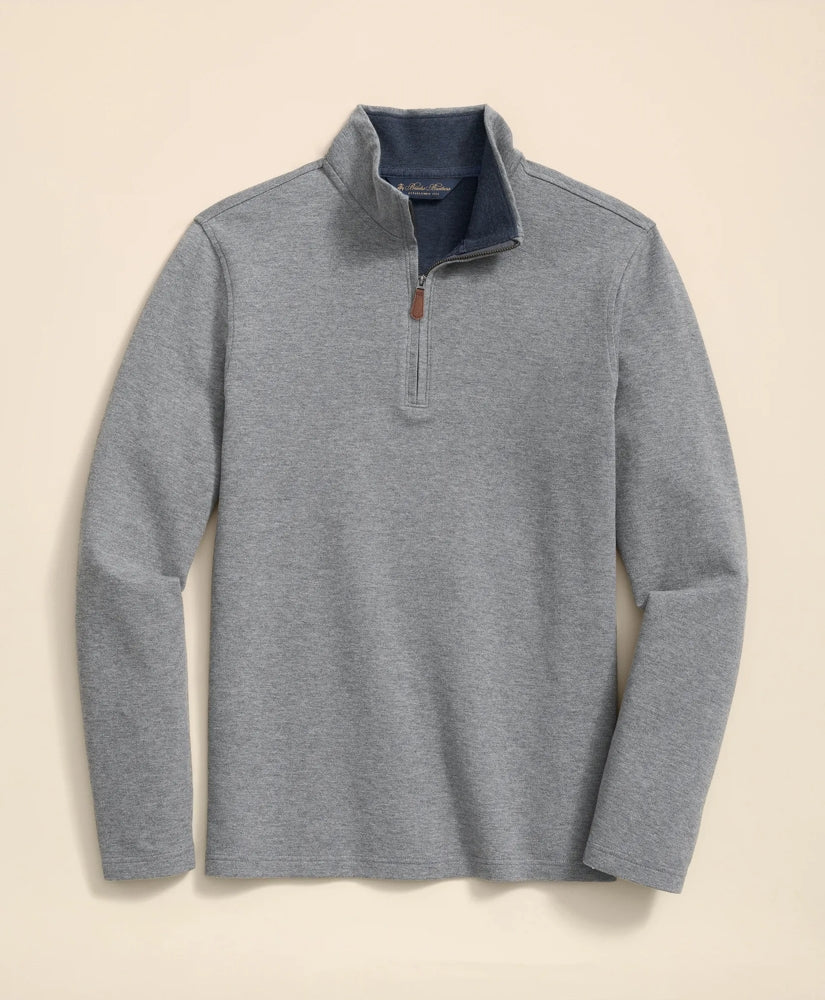 Cotton Blend Pique Quarter-Zip